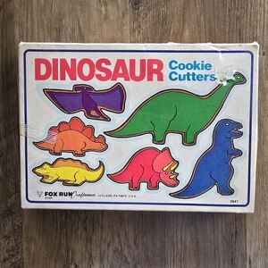 Vintage Fox Run Craftsmen Dinosaurs Metal Cookie Cutters Set of 6 (1984) NEW